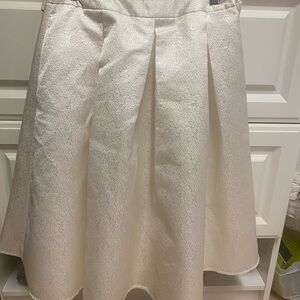 Express Cream Midi Skirt